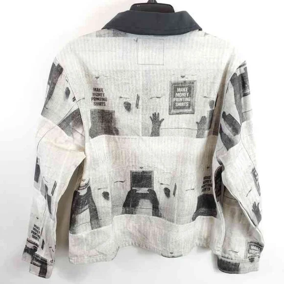 NWT ULTRA RARE CHINATOWN MARKET PROTOTYPE MONEY PRINTING JEAN JACKET SIZE MEDIUM - Picture 2 of 4